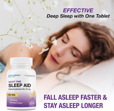 Sleep Aid Caplets, Diphenhydramine HCl 25mg