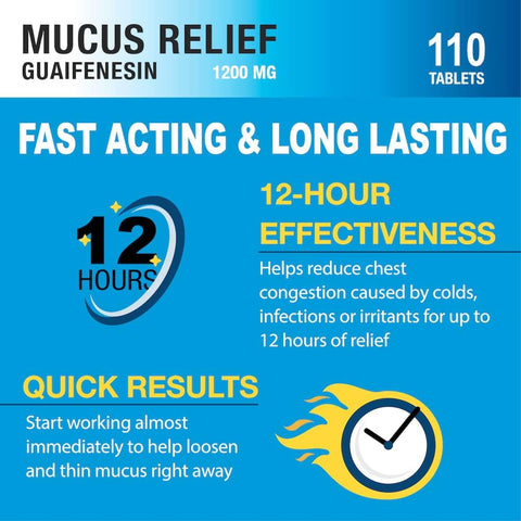Mucus Relief 12 Hour Extended Release Guaifenesin 1200mg