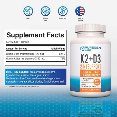2 in 1 High Potency Formula Vitamin K2 + D3