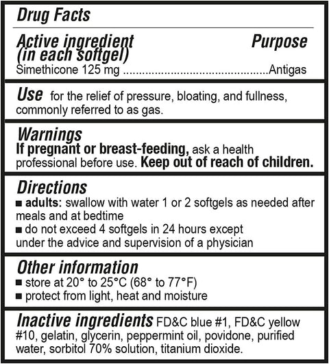 Extra Strength Gas Relief Softgels with Simethicone