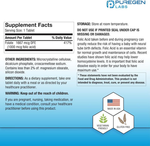 Folic Acid 1000 mcg