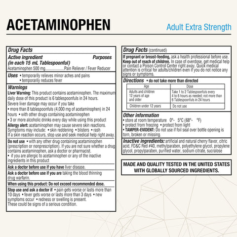 Acetaminophen Liquid 500 mg