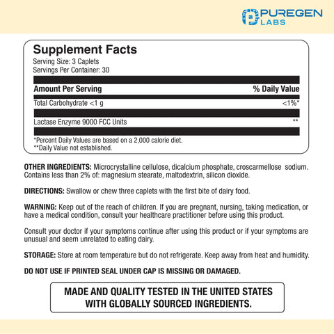 Dairy Relief Natural Lactase Enzyme