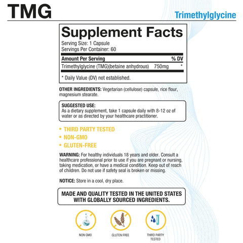 Puregen Labs  Trimethylglycin (TMG) 750 mg