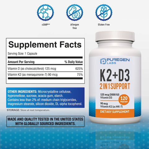 2 in 1 High Potency Formula Vitamin K2 + D3