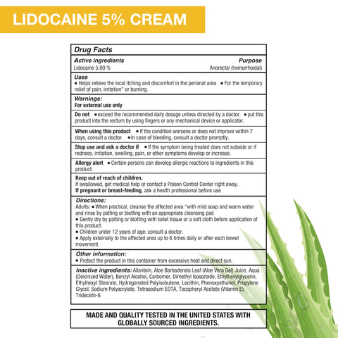 Lidocaine cream